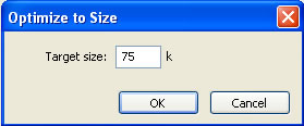 Optimize to Size dialog box